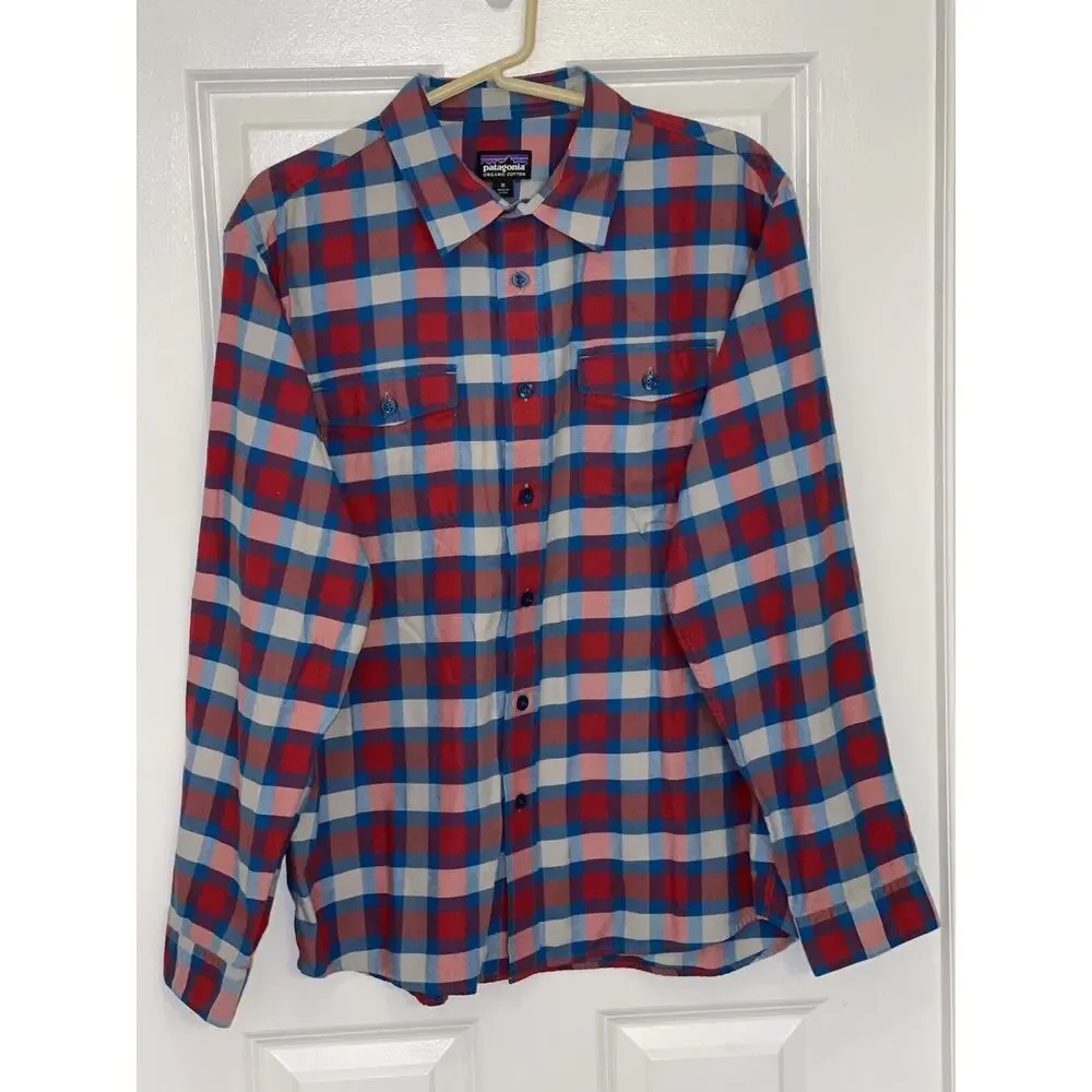 Patagonia Men’s Organic Cotton Plaid Button Down Long Sleeve Shirt Size‎ Medium